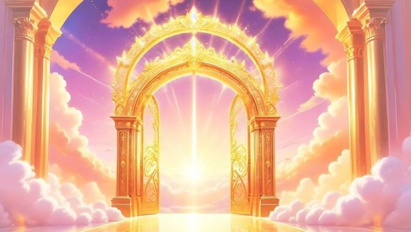 Das Lichtportal zu den Thronengeln öffnet sich