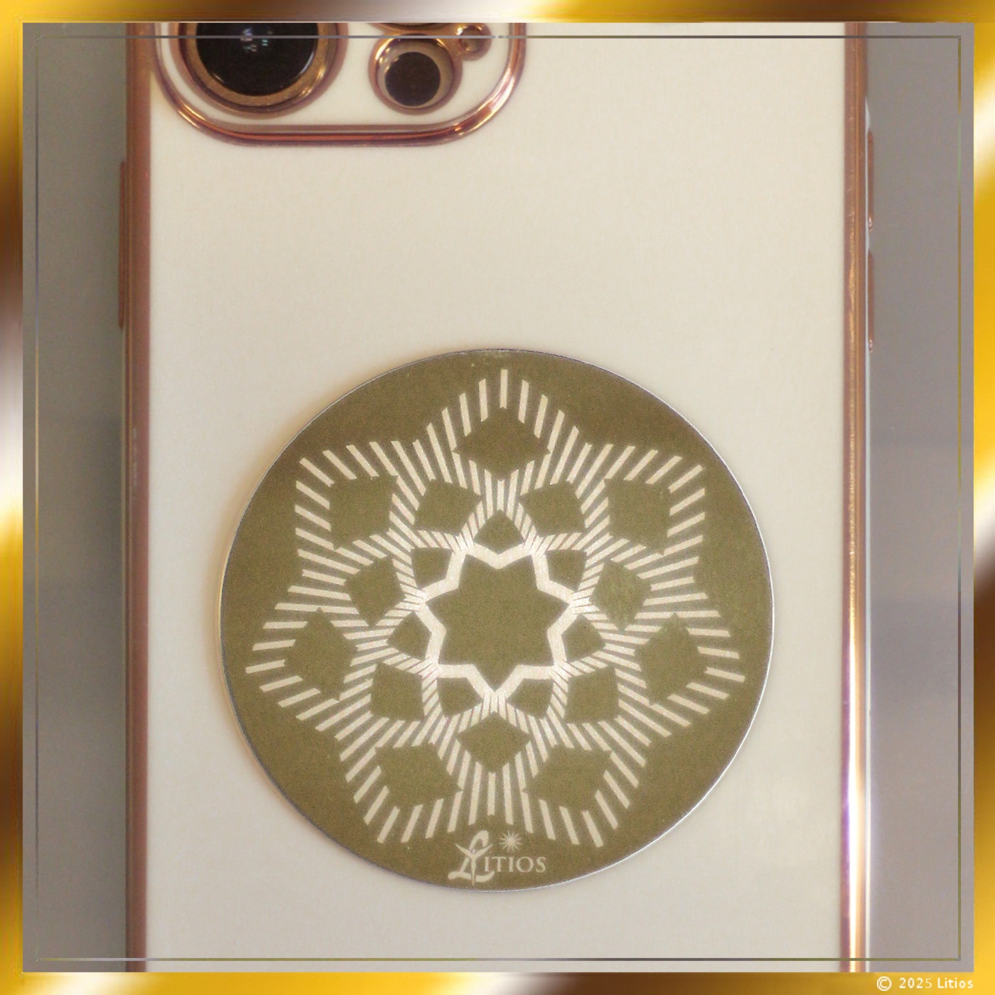 Goldenes Ashtar Shield Weihnachtsedition 2025 5 Goldenes Ashtar Shield - Litios-Lichtkristalle