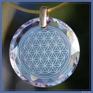 Blume des Lebens-Medaillon diamant - Litios-Lichtkristalle