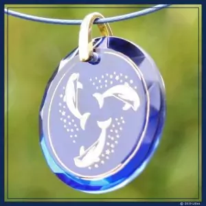 Delfin-Medaillon - Litios-Lichtkristalle