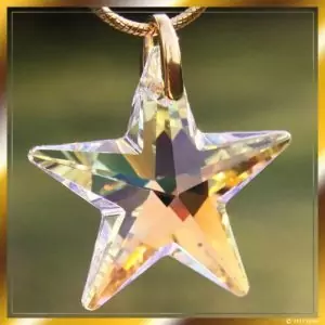 Goldener Diamant-Stern - Litios-Lichtkristalle