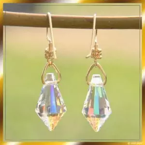 Goldenes Christuslicht von Jesus Sananda Ohrringe - Litios-Lichtkristalle